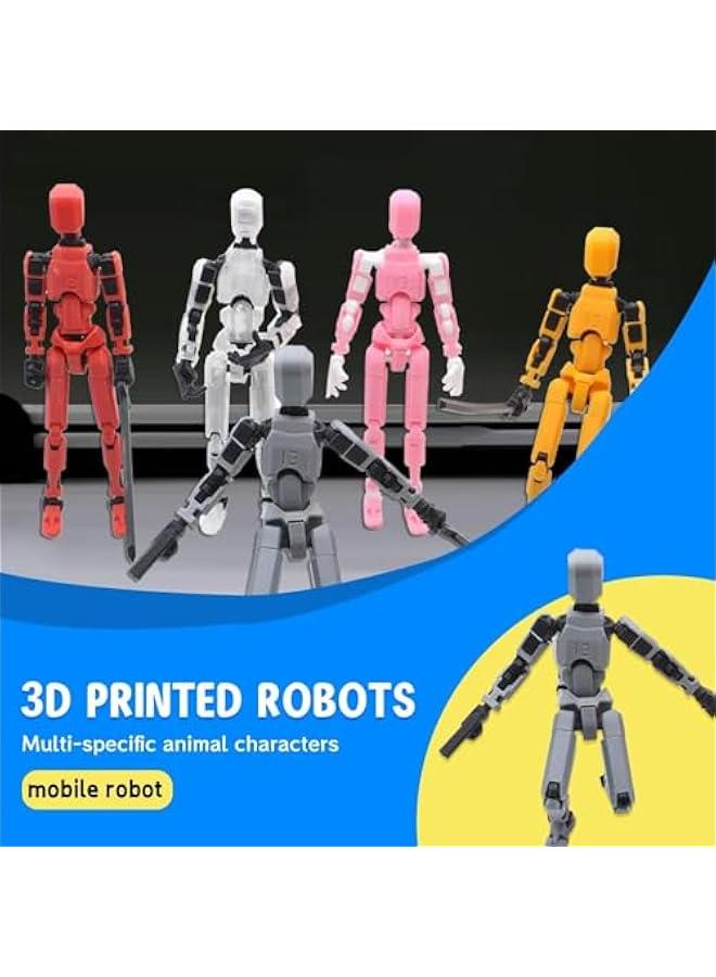 Third Generation T13 Action Figure 5 Pack, 3D Printed Human Body Model, Lucky 13 Action Figure,Multi-Joint Movable Robot, PVC Model Full Body Mobile Robot Desktop Decoration - Image 4