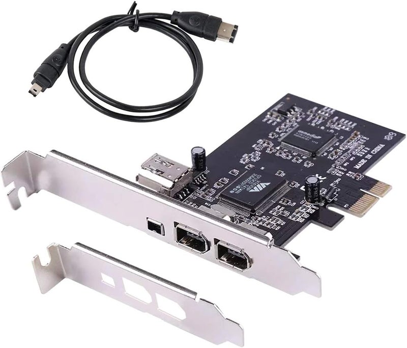 ELIATER PCIe Firewire Card for Windows 10, IEEE 1394A PCI Express Controller 4 Ports(3 x 6 Pin and 1 x 4 Pin), 1394a Firewire 400 Adapter for Windows 7/8/Mac OS with Low Profile Bracket and Cable - Image 1