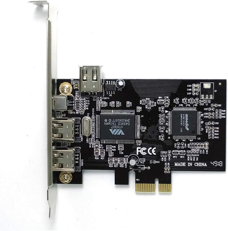 ELIATER PCIe Firewire Card for Windows 10, IEEE 1394A PCI Express Controller 4 Ports(3 x 6 Pin and 1 x 4 Pin), 1394a Firewire 400 Adapter for Windows 7/8/Mac OS with Low Profile Bracket and Cable - Image 2