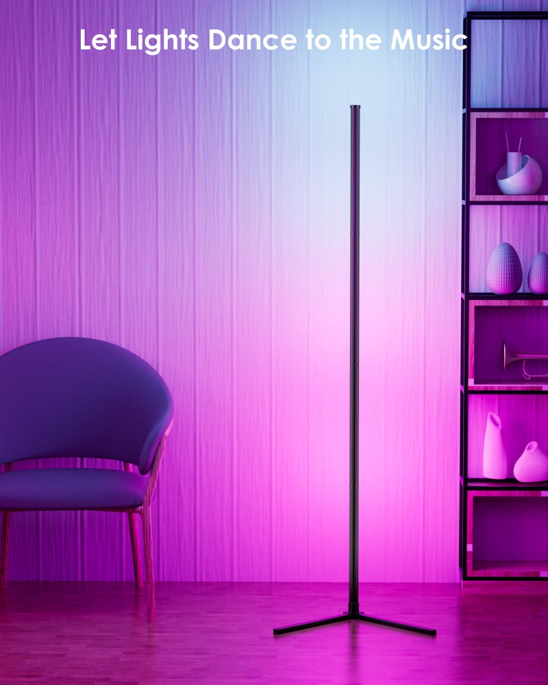boostool RGB Corner Floor Lamp, 65" Color Changing Modern Corner Lamp with APP Control, Modern LED Lamp with 16 Million Colors & Music Sync for Living Rooms, Bedrooms, and Gaming Rooms - Image 4
