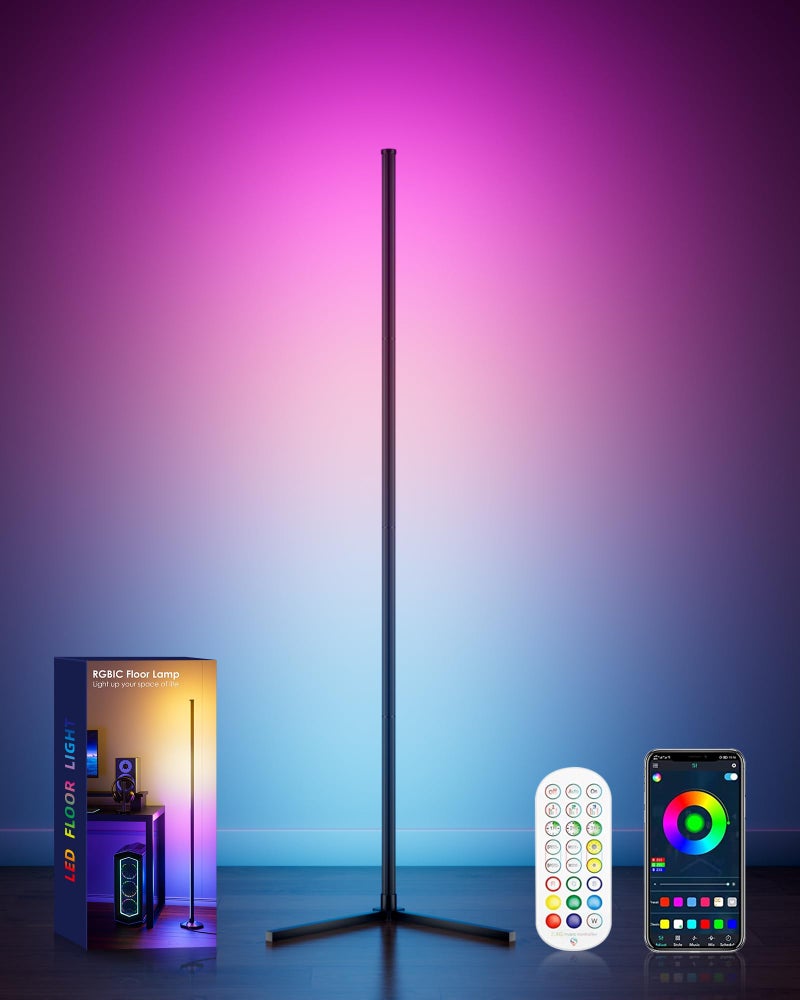 boostool RGB Corner Floor Lamp, 65" Color Changing Modern Corner Lamp with APP Control, Modern LED Lamp with 16 Million Colors & Music Sync for Living Rooms, Bedrooms, and Gaming Rooms - Image 1
