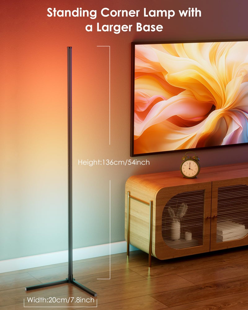 boostool RGB Corner Floor Lamp, 65" Color Changing Modern Corner Lamp with APP Control, Modern LED Lamp with 16 Million Colors & Music Sync for Living Rooms, Bedrooms, and Gaming Rooms - Image 2