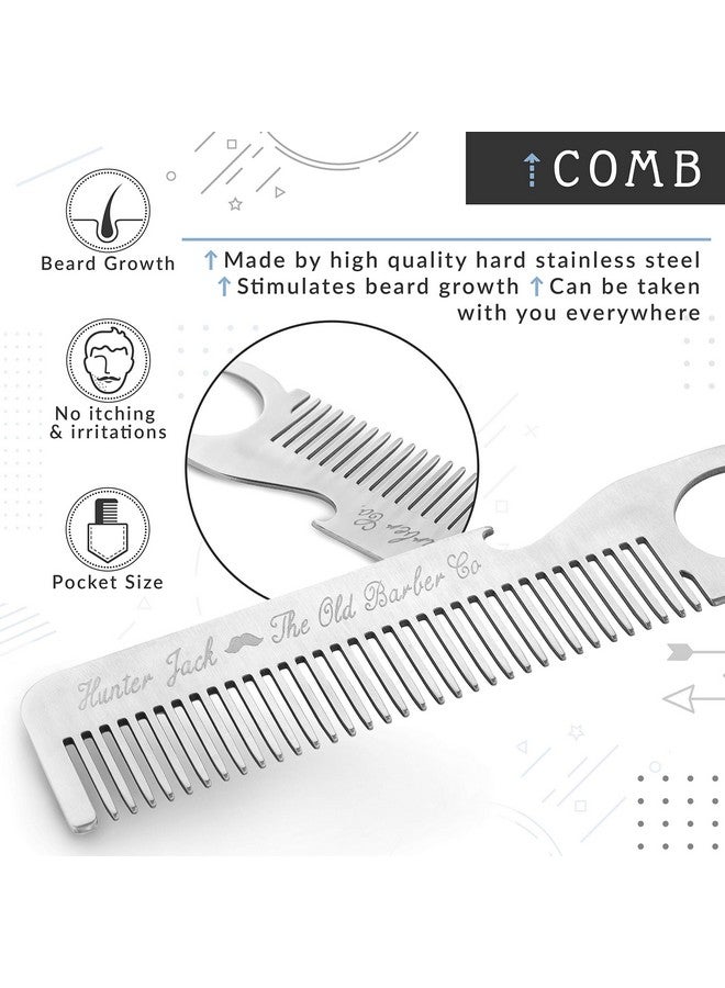 Hunter Jack Straight Razor Kit - Complete Straight Razors for Men Kit with Beard Scissors & Metal Comb - Barber Razor for Men - 10 Extra Straight Edge Razor Blades for Shaving - Premium Polished Stainless Steel - Image 3