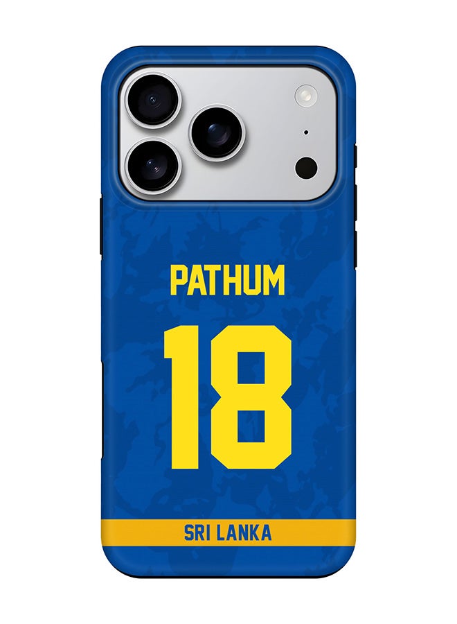 Stylizedd Tough Pro Magnetic Case for iPhone 17 Pro, Dual Layer hybrid PC + TPU Mobile Cover Matte - Sri lanka Pathum Nissanka, Jersey No 18