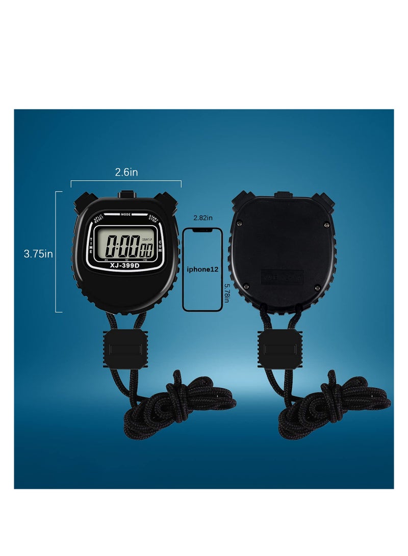 SOLARAE Digital Stopwatch Timers Sports Stopwatch, Simple Operation, Easy to Get Started, Stop Watch with Countdown Timer Alarm, Large Screen Display Waterproof Stopwatch for Coach Referee or Kid - Image 2