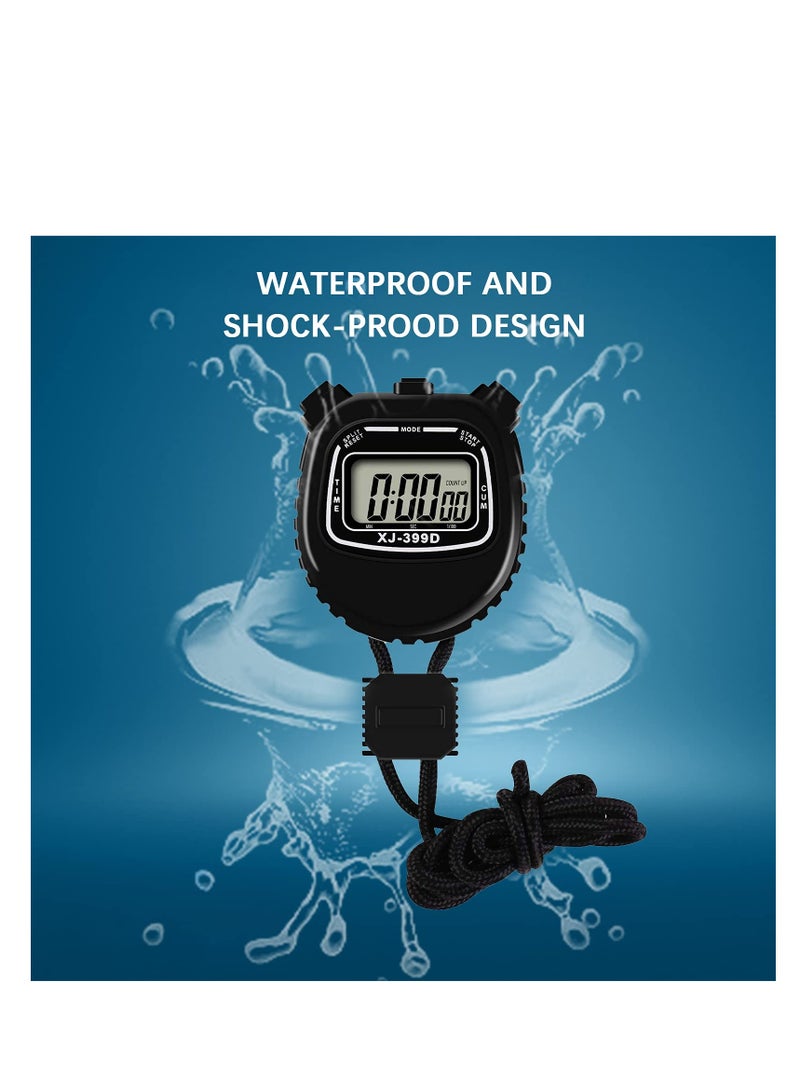 SOLARAE Digital Stopwatch Timers Sports Stopwatch, Simple Operation, Easy to Get Started, Stop Watch with Countdown Timer Alarm, Large Screen Display Waterproof Stopwatch for Coach Referee or Kid - Image 3