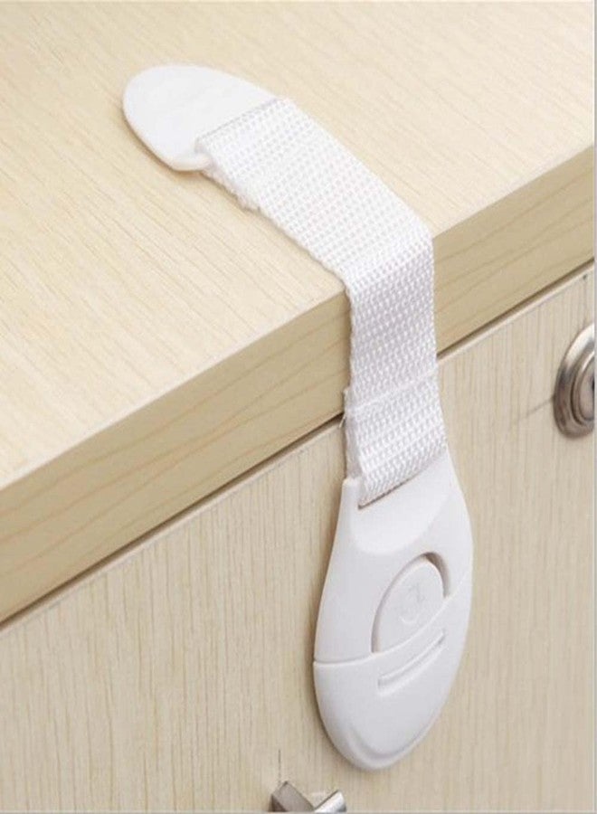 Dhamee Baby Infant Child Proofing Safety Locks Latches Door, Cupboard Cabinet, Fridge Drawer Locks/Child Safety Strap Locks for Dishwasher, Toilet with Strong 3M Adhesive (White) 4 Pcs. - Image 2