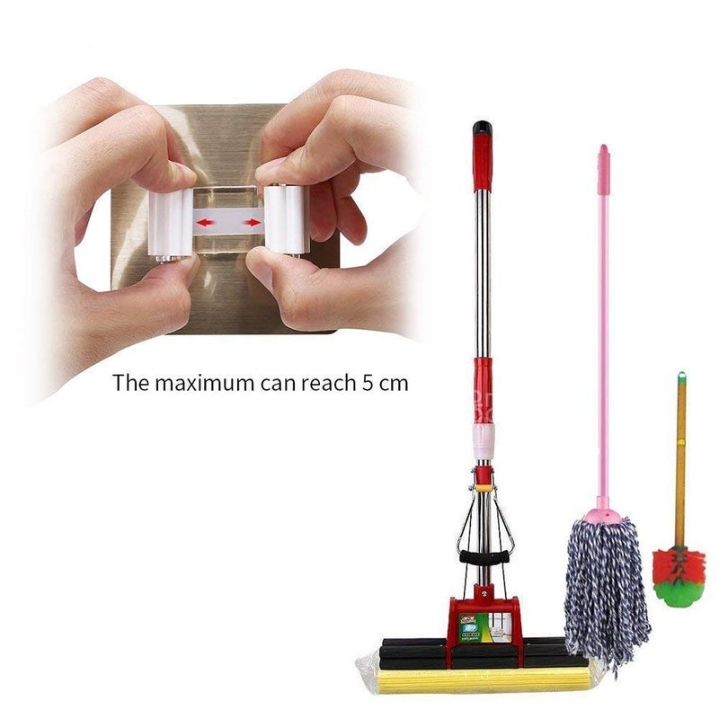 ZIVIK No Drilling Broom Mop Holder Pack of 3 Broom Gripper Holds Self Adhesive Wall Mounted Storage Rack Organization for Your Home Bathroom Storage Racks Bathroom Stickers Mop Rack 3 - Image 5