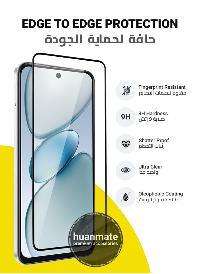 huanmate - Tecno Spark Go 1 Screen Protector – Premium Edge to Edge Tempered Glass, High Transparency, Delicate Touch, Anti-Explosion, Smooth Arc Edges, Easy Installation - Image 1