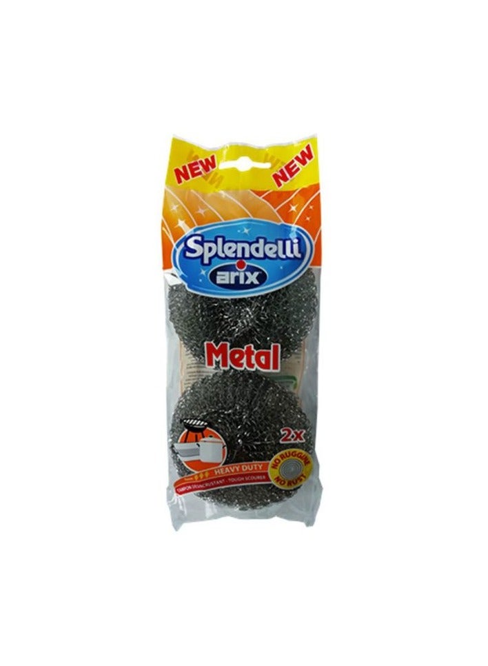 Arix Splendelli Metal Stainless Steel Scourer 2pcs: Your Heavy-Duty Cleaning Companion - Image 2