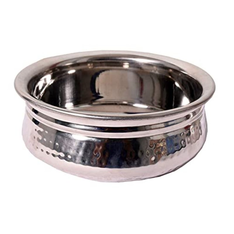 Stainless Steel Handcrafted Hammered Texture Handi for Kitchen, 600ml, Silver - Image 5