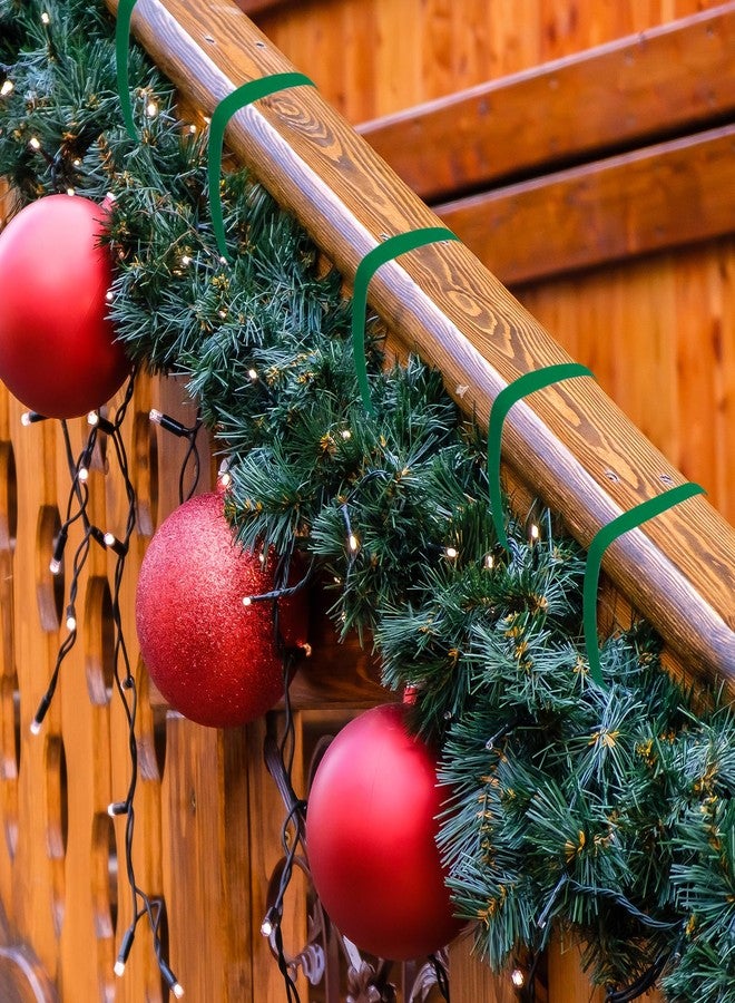 Jeyeou 120Ft Christmas Garland Ties Decorative Wreath Holder Green Adjustable Holiday Garland Ties Cuttable Nylon Hook and Loop Garland Hanger Strap for Xmas Tree Banister Railing Stairway Decoration Door - Image 4