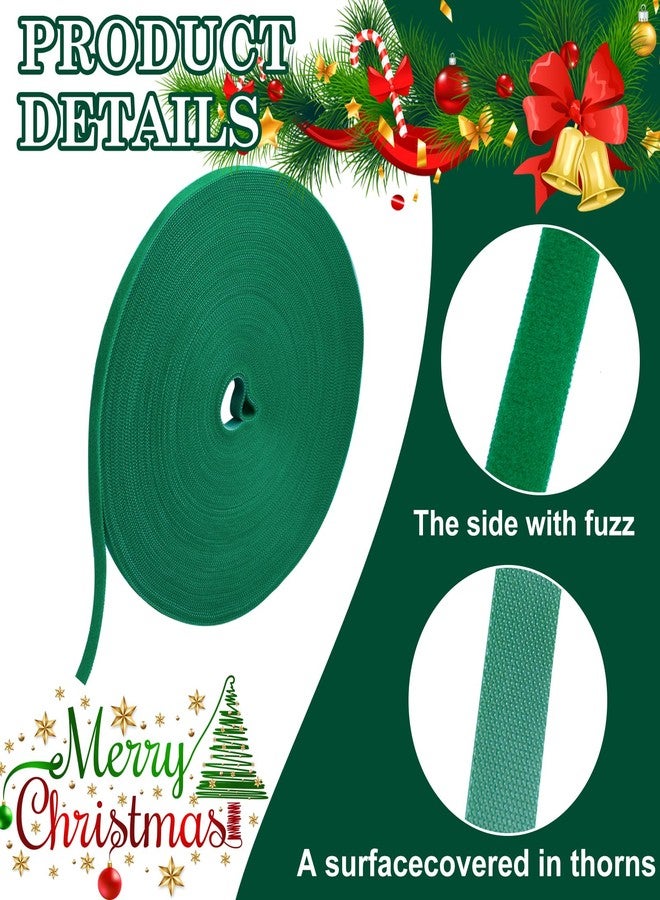 Jeyeou 120Ft Christmas Garland Ties Decorative Wreath Holder Green Adjustable Holiday Garland Ties Cuttable Nylon Hook and Loop Garland Hanger Strap for Xmas Tree Banister Railing Stairway Decoration Door - Image 3