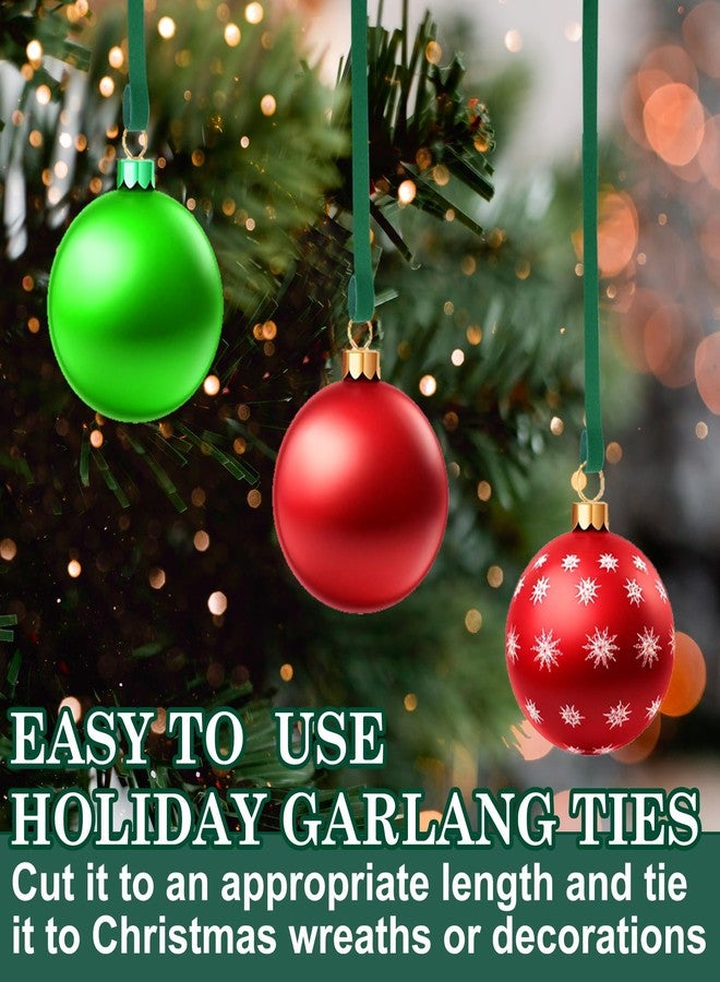 Jeyeou 120Ft Christmas Garland Ties Decorative Wreath Holder Green Adjustable Holiday Garland Ties Cuttable Nylon Hook and Loop Garland Hanger Strap for Xmas Tree Banister Railing Stairway Decoration Door - Image 5
