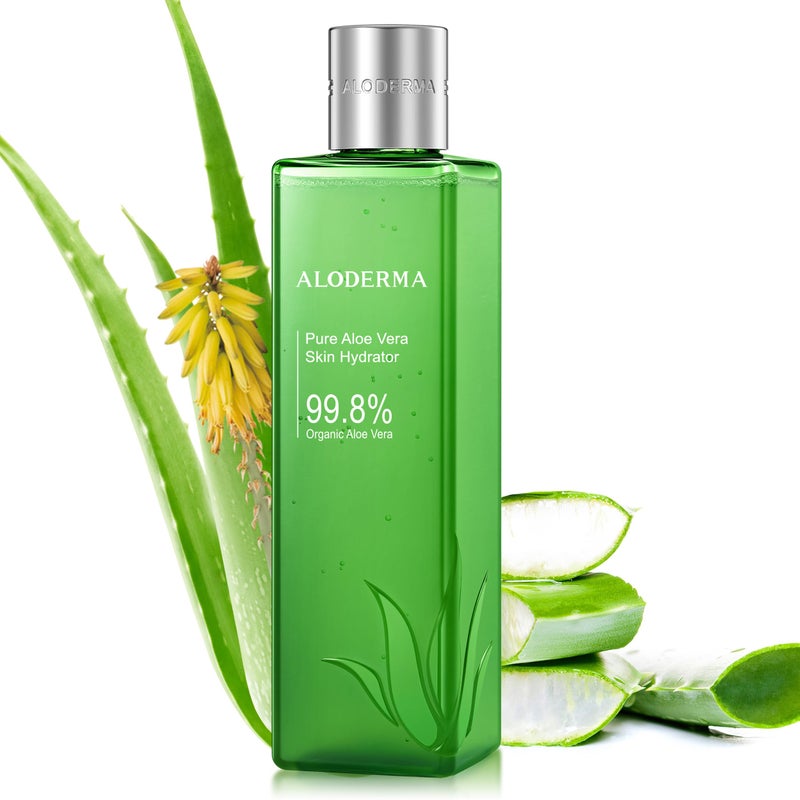 Aloderma Fresh Aloe Vera Face Hydrator Made with 998 Organic Aloe Vera Within 12 Hours of Harvest  No Thickeners Great for Acne Prone  Sensitive Skin Repair Scalp  Hair 240ml