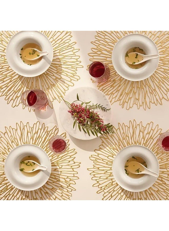 Chilewich Bloom Round Placemat, Gilded - Image 2