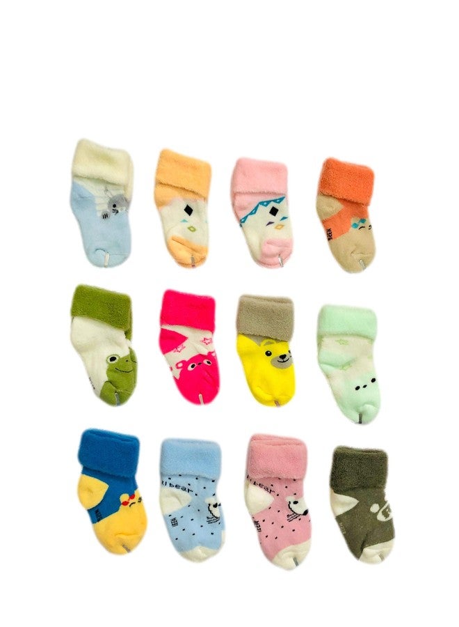 Freshfoot Cute and Colorful Organic Cotton Ankle Socks for New Born Baby 0-3 Months Super Savings pack- Colors might slightly vary (12) - Image 1