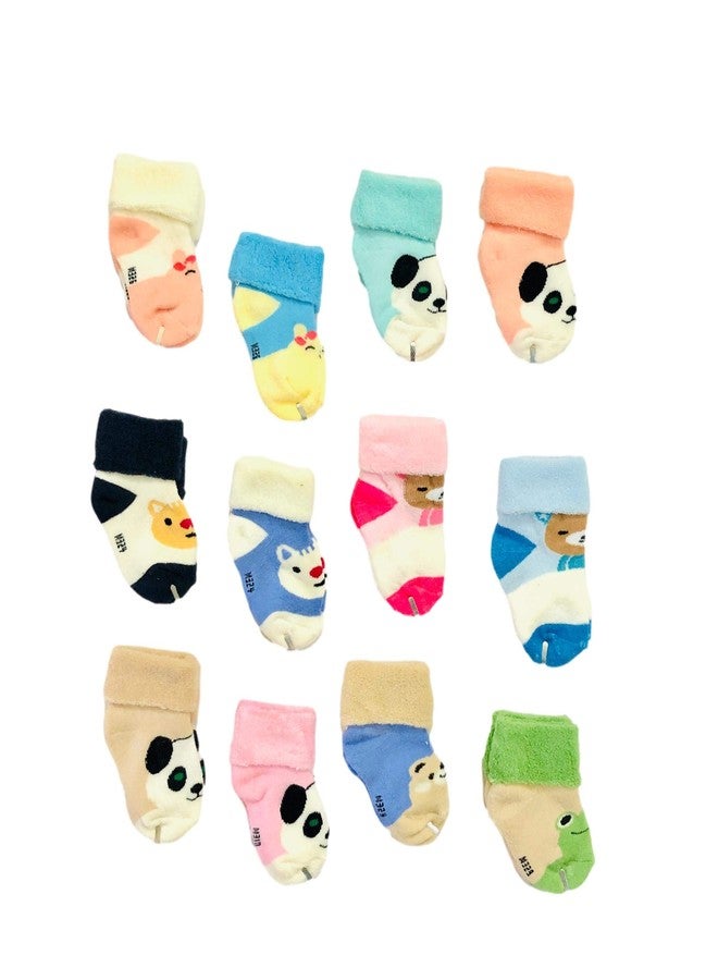 Freshfoot Cute and Colorful Organic Cotton Ankle Socks for New Born Baby 0-3 Months Super Savings pack- Colors might slightly vary (12) - Image 2