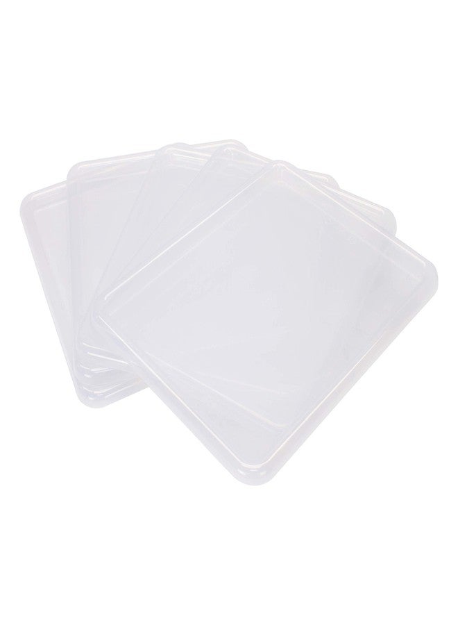 Storex Poly Plastic Lid - Fits Storex Solid and Transparent Storage Trays, Translucent, 5-Pack (62515A05C) - Image 1