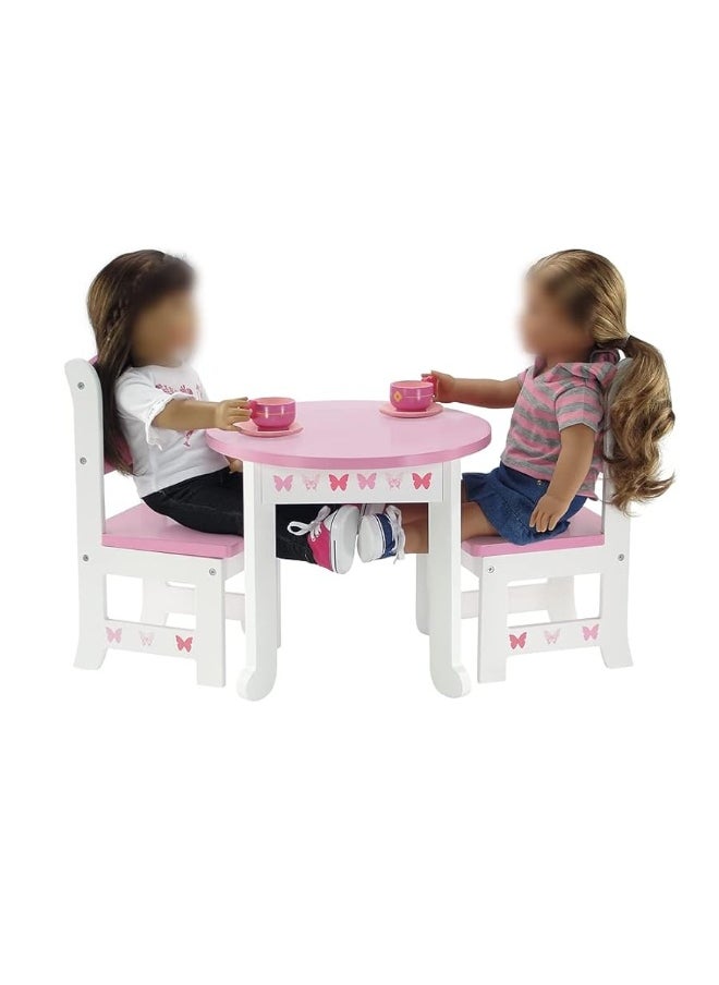 Emily Rose - Emily Rose 18 Inch Doll Furniture - Kitchen Table and 4 Chair Dining Value Gift Set - Butterfly Theme | fits 16"-18" Dolls - Image 1
