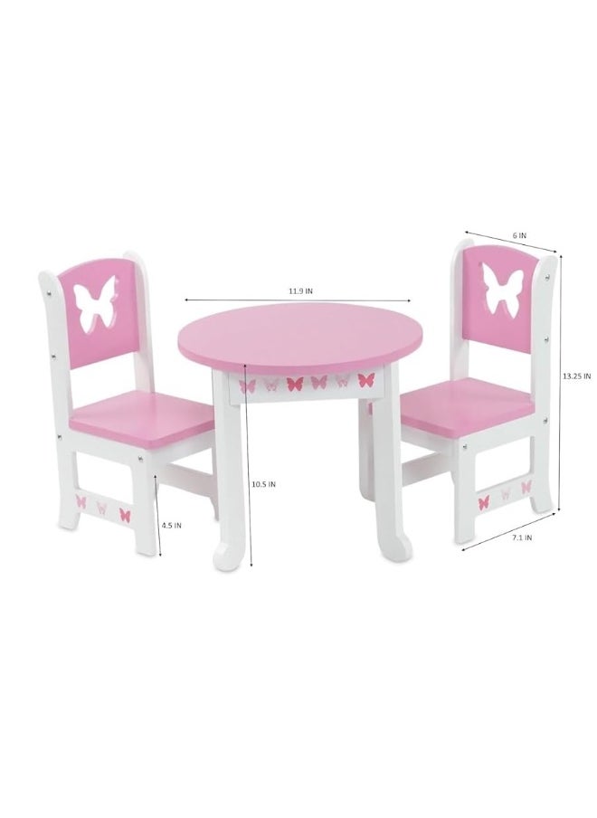 Emily Rose Emily Rose 18 Inch Doll Furniture - Kitchen Table and 4 Chair Dining Value Gift Set - Butterfly Theme | fits 16"-18" Dolls  - Image 2