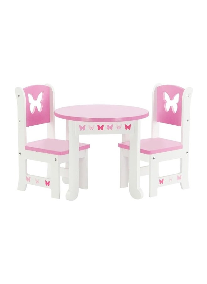 Emily Rose - Emily Rose 18 Inch Doll Furniture - Kitchen Table and 4 Chair Dining Value Gift Set - Butterfly Theme | fits 16"-18" Dolls - Image 1