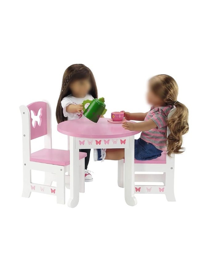Emily Rose - Emily Rose 18 Inch Doll Furniture - Kitchen Table and 4 Chair Dining Value Gift Set - Butterfly Theme | fits 16"-18" Dolls - Image 1