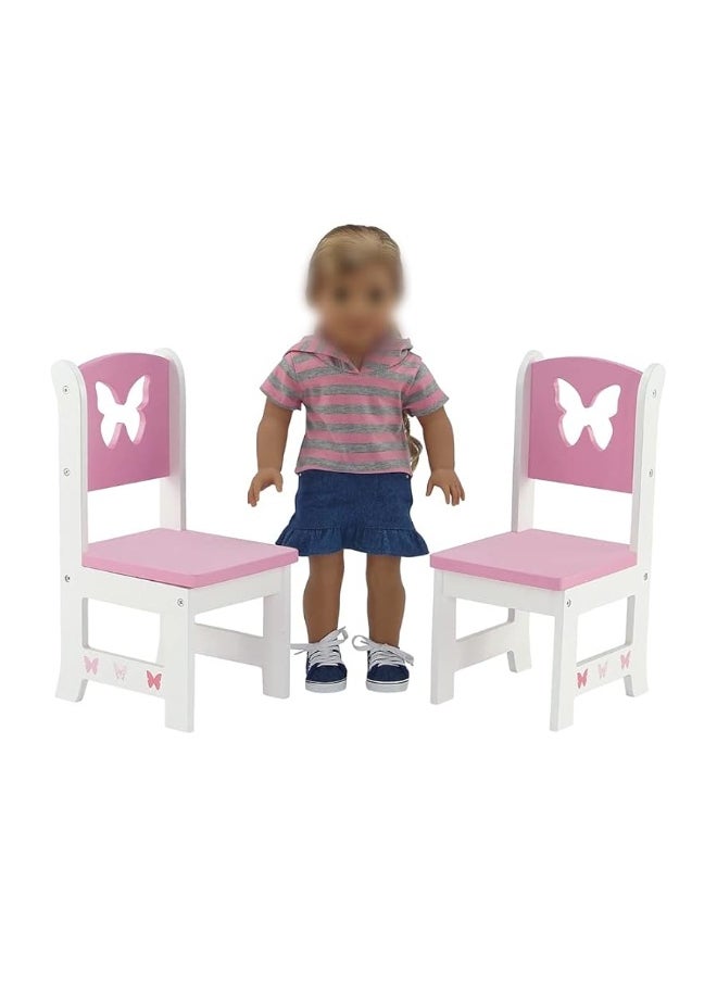 Emily Rose Emily Rose 18 Inch Doll Furniture - Kitchen Table and 4 Chair Dining Value Gift Set - Butterfly Theme | fits 16"-18" Dolls  - Image 4