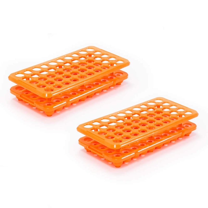 ULAB Scientific Test Tube Rack with Silicon Rubber Gasket, for Tubes of Diameter from 10mm to 18mm. 50Holes, ABS Material, Pack of 2, UTR1005 - Image 1