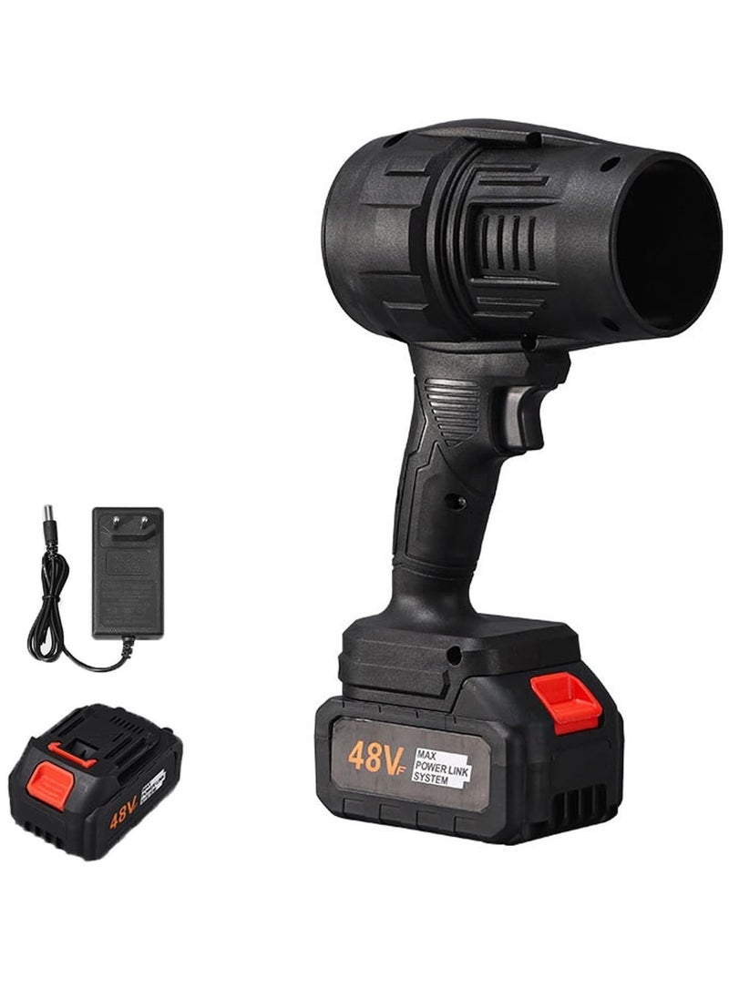 JAJEEK Portable Cordless Turbo Air Blower – Battery Powered, Extra Battery, Powerful Compact Blower for Cleaning & Drying (Black) – Lightweight, Efficient, and Ideal for Quick Drying and Cleanup Tasks  - Image 1