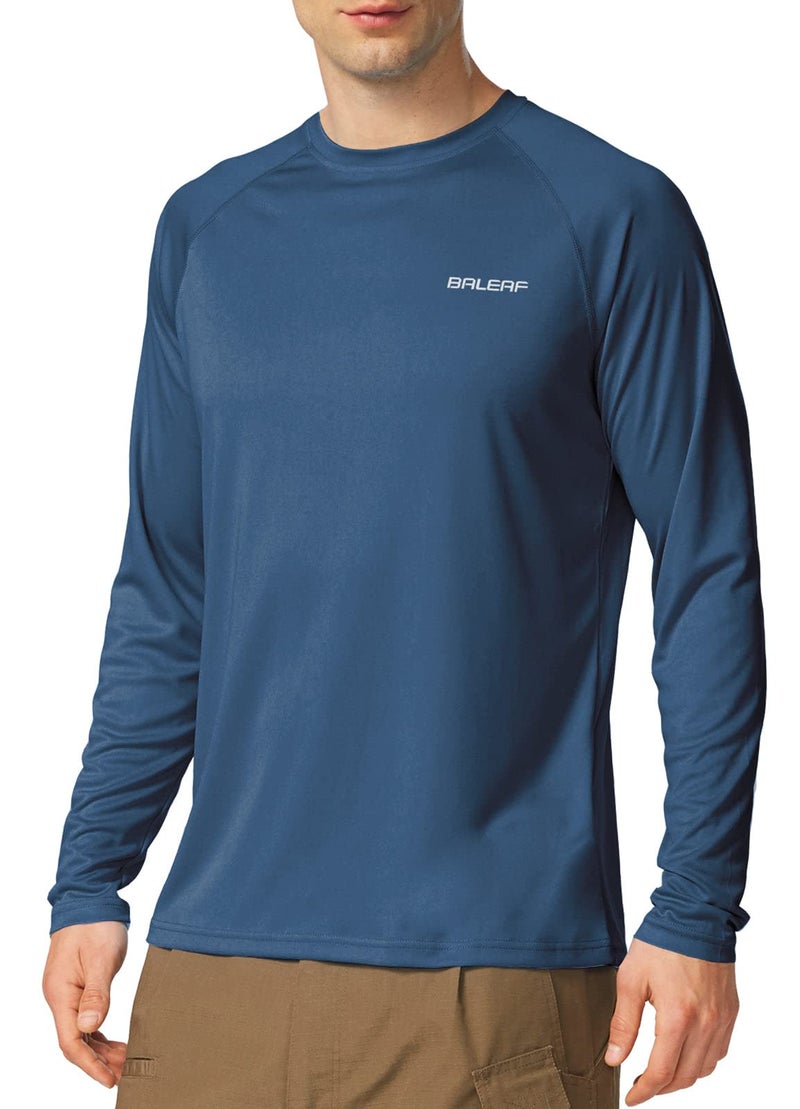 baleaf Men's Long Sleeve Swim Shirts Rash Guard UV Sun Protection SPF T-Shirts UPF 50+ Quick Dry Swimming Fishing Bluish Violet Size M - Image 1