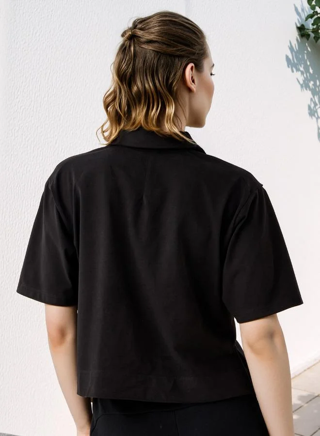 Kappa Kappa Logo Detail Cropped Polo T-shirt