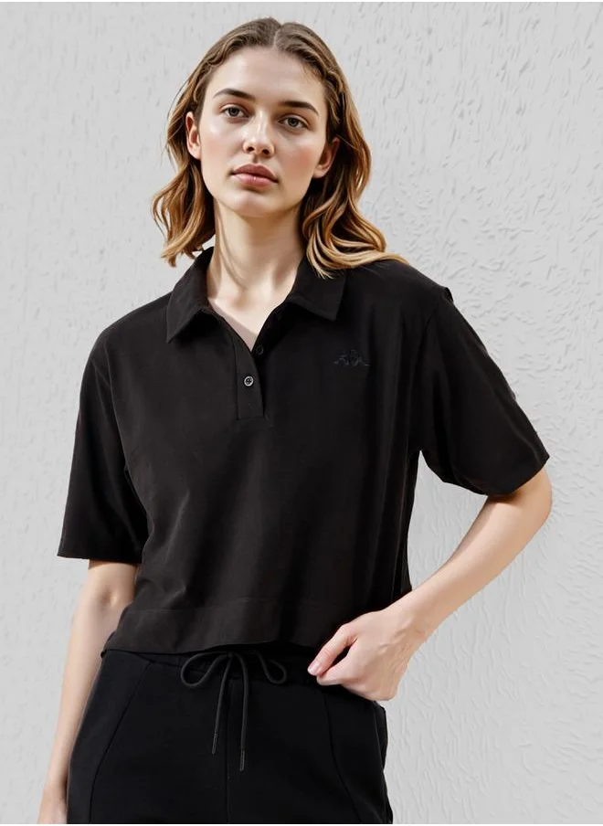 كابا Kappa Logo Detail Cropped Polo T-shirt