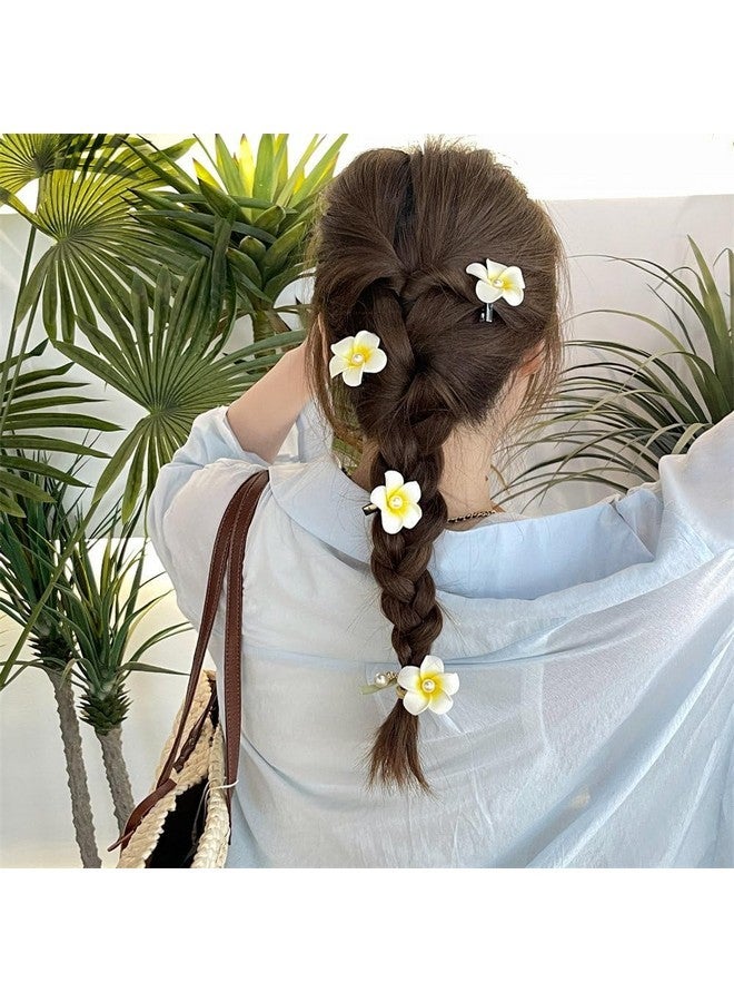 لوف سويتي مشابك شعر من 3 قطع من Love Sweety على شكل زهرة بلوميريا هاوايية من Galsang لحفلات الشاطئ (1#P أبيض) - Image 3