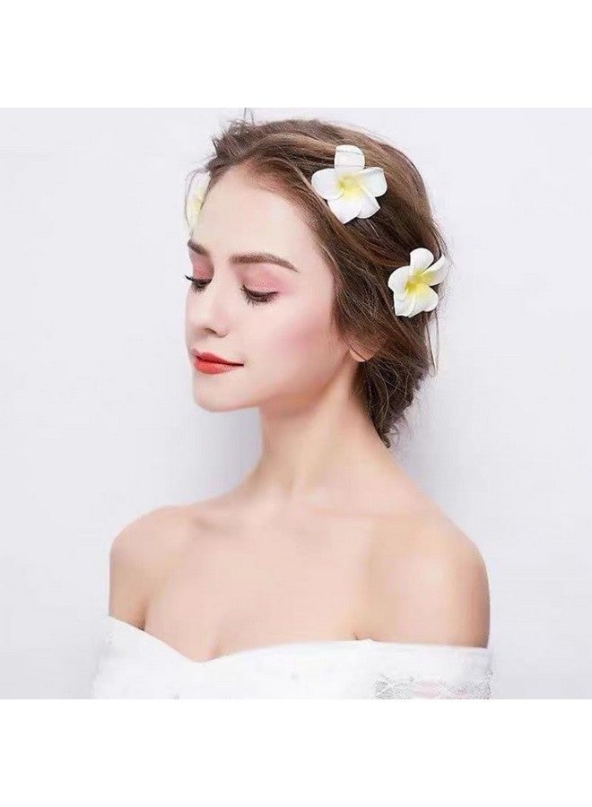 لوف سويتي مشابك شعر من 3 قطع من Love Sweety على شكل زهرة بلوميريا هاوايية من Galsang لحفلات الشاطئ (1#P أبيض) - Image 4