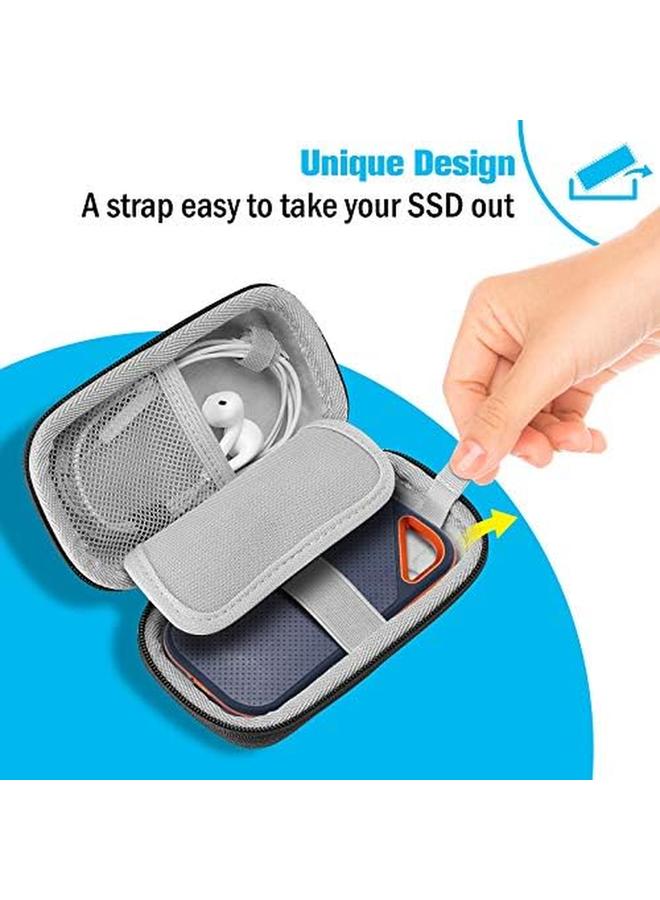 Hard Eva Carrying Case For 500Gb 1Tb 2Tb Sandisk Extreme Pro Portable External Ssd Wd My Passport Ssd External Portable Drive Travel Bag Protective Shockproof Storage Holder Case Only Black - Image 3
