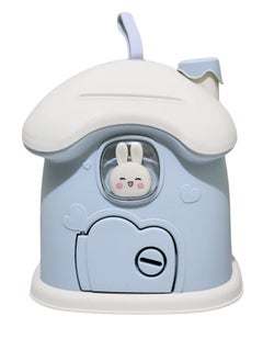 Generic Reusable Children's Money Box Children's Money Safe Box with Key Lock, Large Plastic Money Box for Home - Blue  - Image 1