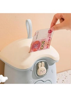 Generic Reusable Children's Money Box Children's Money Safe Box with Key Lock, Large Plastic Money Box for Home - Blue  - Image 2