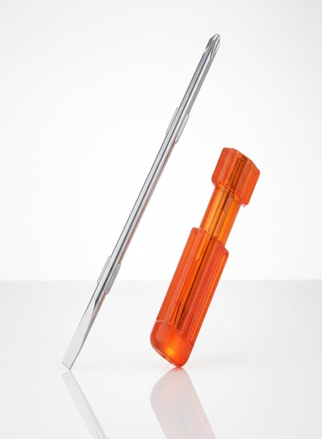 Groz 2 in 1 Screwdriver | Interchangeable Heads | Flat 100mm X Philips PH2 | Orange, Reversible Screwdriver for Home use, General Use, Professional | SCDR/PA/PH2/FL6/100 - Image 2