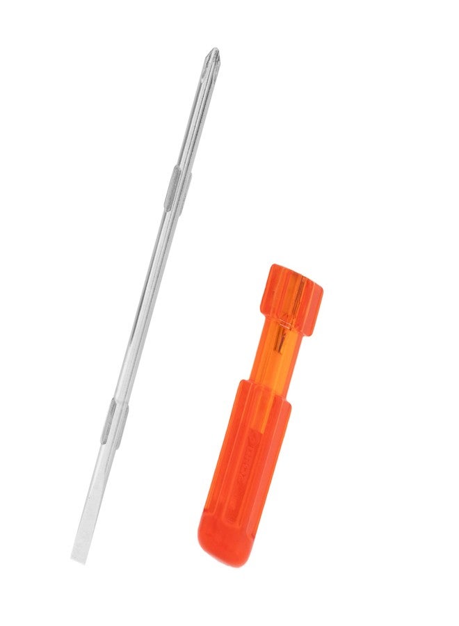 Groz 2 in 1 Screwdriver | Interchangeable Heads | Flat 100mm X Philips PH2 | Orange, Reversible Screwdriver for Home use, General Use, Professional | SCDR/PA/PH2/FL6/100 - Image 1