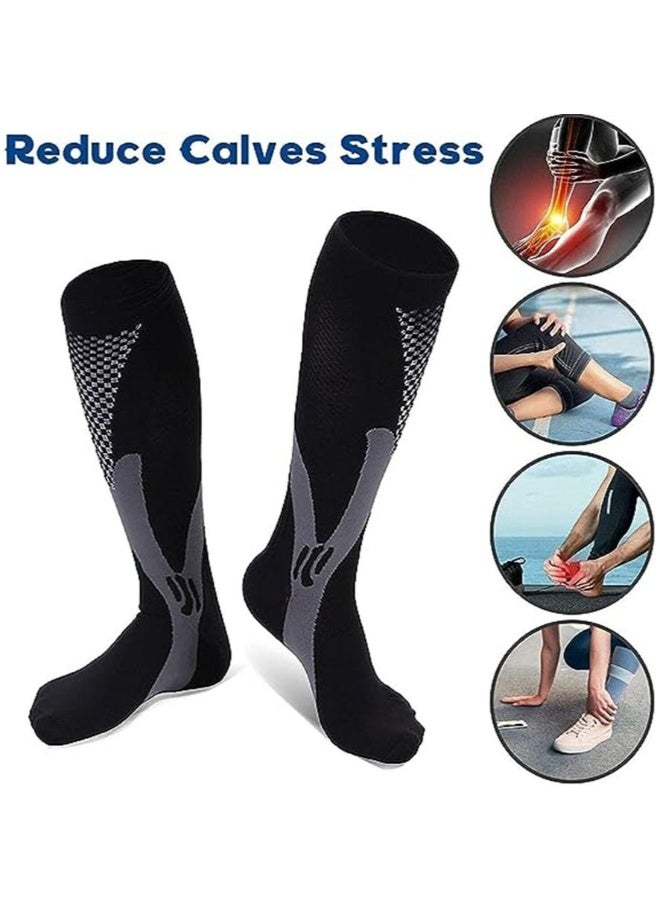 Gonice 3 Pair Compression Socks For Men Athletic Football Socks for Run Basketball Soccer Travel - Image 2