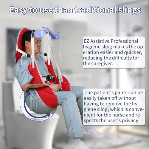 EZ Assistive Patient Lift Sling, Medical Commode Patient Lift Aid Transfer Sling for Elderly Shower Bath, Patient Lifts for Home use,Divided Toileting Sling, 500lbs (Large-Sling Without Head Support) - Image 3