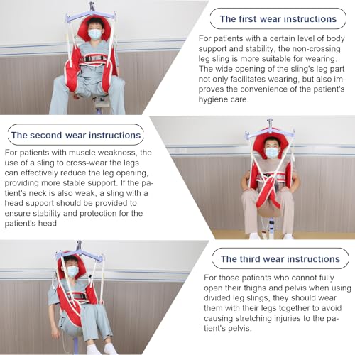 EZ Assistive Patient Lift Sling, Medical Commode Patient Lift Aid Transfer Sling for Elderly Shower Bath, Patient Lifts for Home use,Divided Toileting Sling, 500lbs (Large-Sling Without Head Support) - Image 2