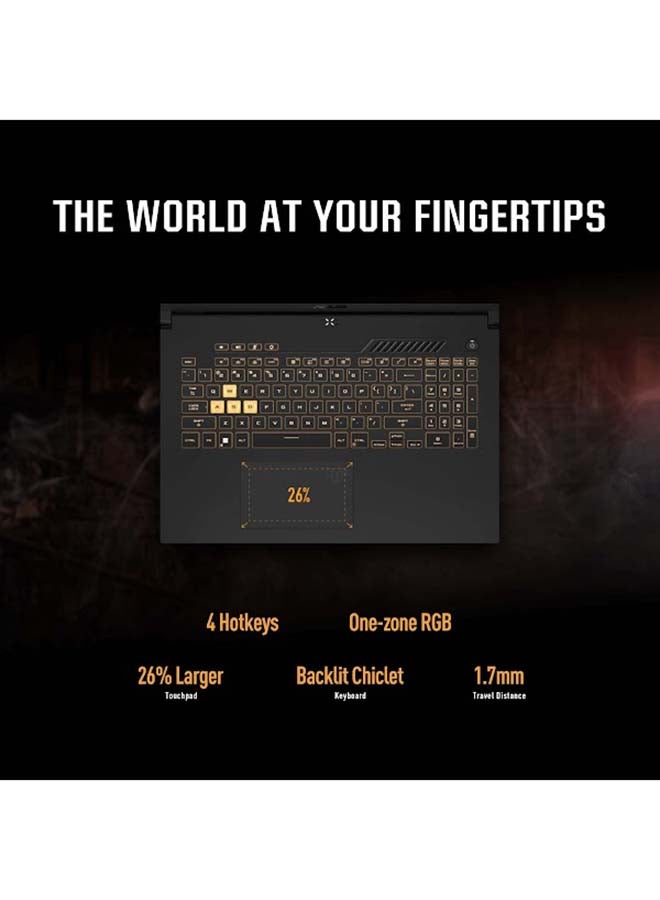 ASUS TUF Gaming FX707ZC-HX031W Gaming Laptop With 17.3-Inch FHD 144Hz Display, Core i5-12500H Processor / 16GB RAM / 512GB SSD / 4GB NVIDIA GeForce RTX3050 Graphics / Win11 Home / English/Arabic Jaeger Gray English/Arabic Jaeger Gray - Image 5