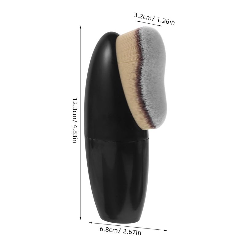 Dense Foundation Powder Brush Cream Blush and Setting Powder Makeup Brush Black Portable for Women and Travel - Image 2