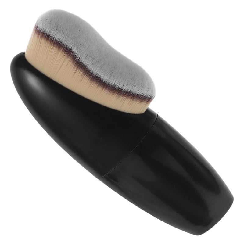 Dense Foundation Powder Brush Cream Blush and Setting Powder Makeup Brush Black Portable for Women and Travel - Image 1