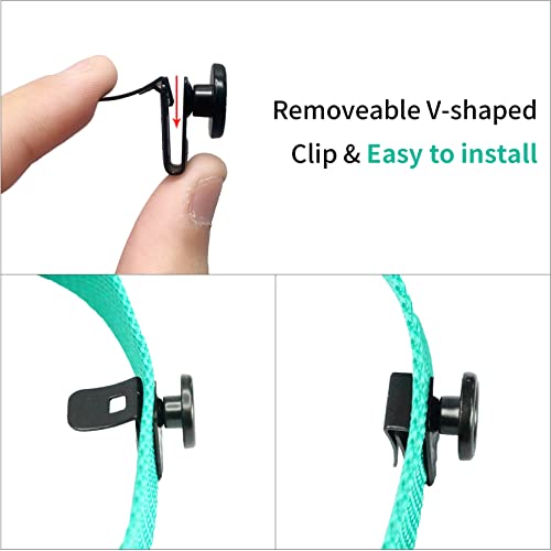 KUNN Mask Button, Metal Movable No Sew Button End Suspenders Clips For Pants/Suspenders//Hats,Mask Earloop Ear Relief(Black, 5) - Image 5