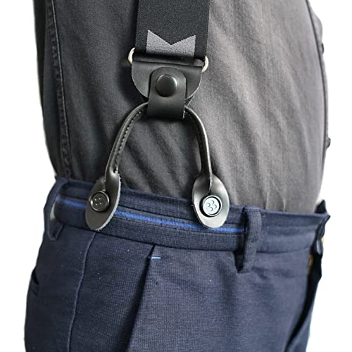 KUNN Mask Button, Metal Movable No Sew Button End Suspenders Clips For Pants/Suspenders//Hats,Mask Earloop Ear Relief(Black, 5) - Image 3
