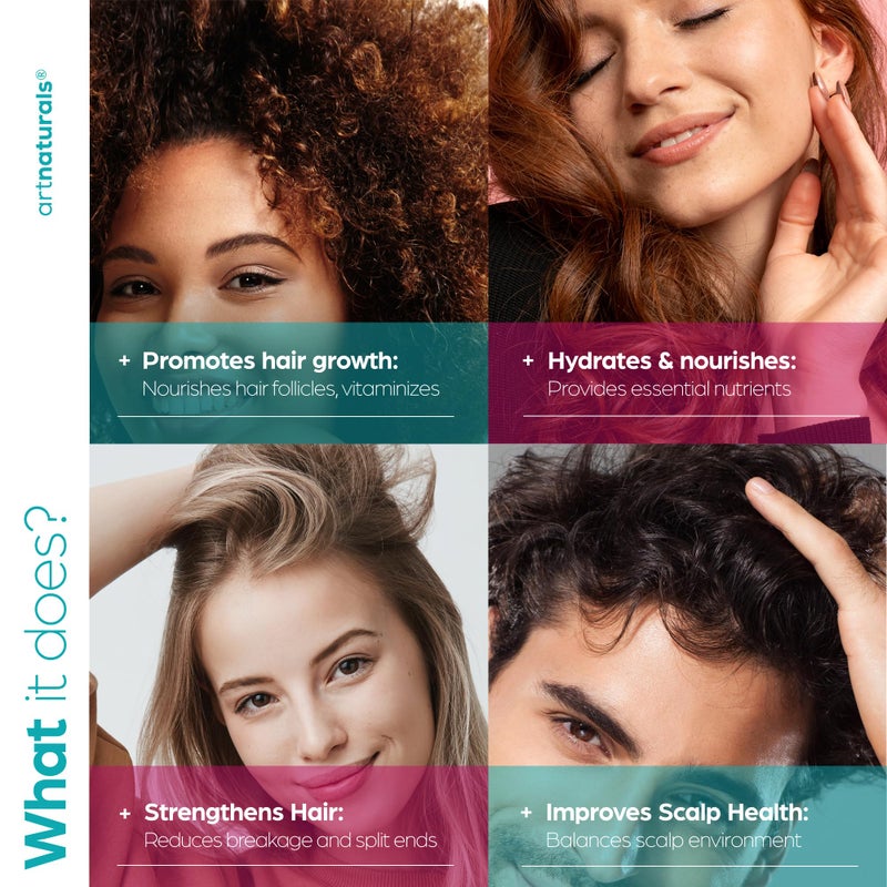 artnaturals زيت الشعر من آرت ناتشورالز بيوتين كولاجين 4.0 أونصة - تركيبة تعزز النمو وتزيد الحجم - تقلل من تساقط الشعر، تقوي وتغذي الشعر - تتحكم في التجاعيد وتحسن من سهولة التصفيف - Image 3