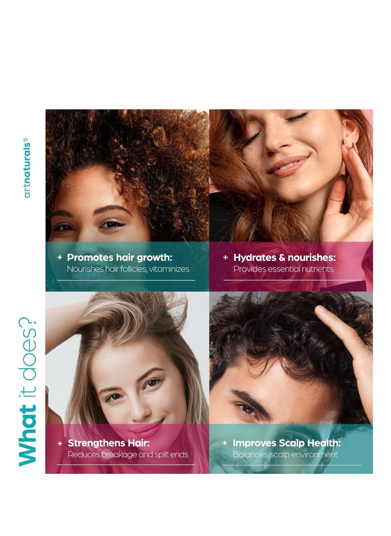artnaturals artnaturals Biotin Collagen Hair Oil 4.0oz - Growth Promoting Volumizing Formula - Reduce Hair Loss, Strengthens and Nourishes Hair - Controls Frizz & Improves Manageability  - Image 2